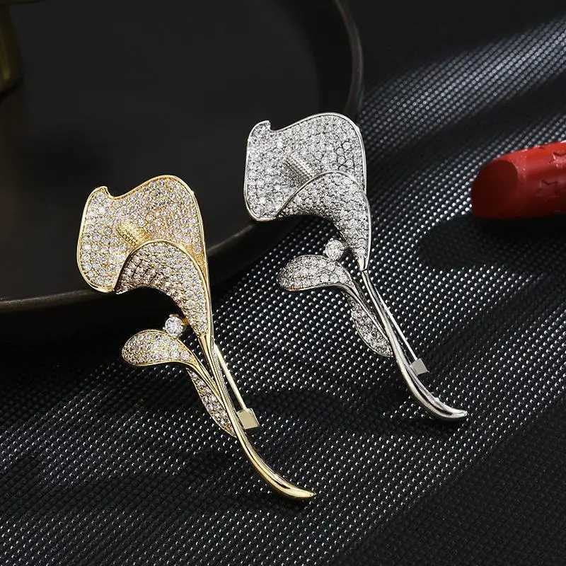 Fashion Exquisite Shiny Rhinestone Tulip Brooches For Women Clothing Coat Jewelry Accessries Gift Z260401