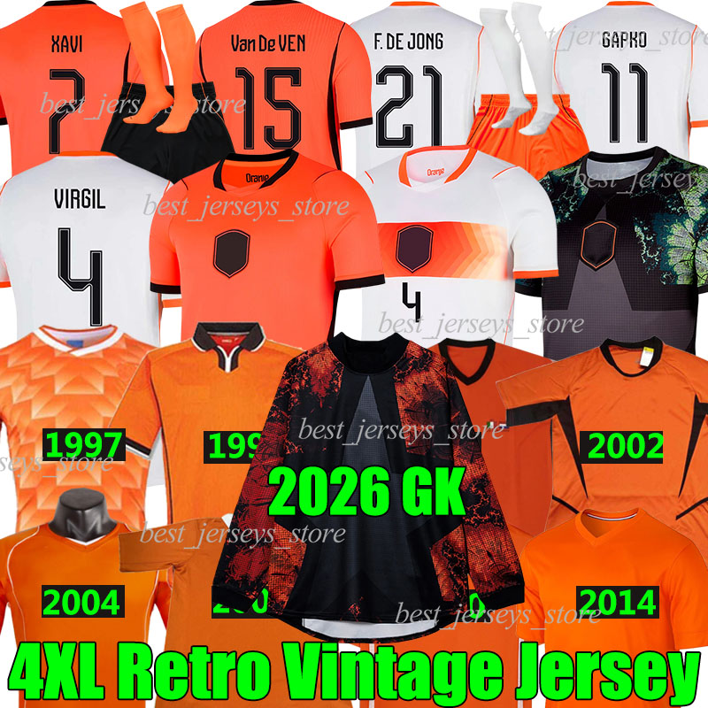 4XL 1988 Netherlands Van Basten Retro Soccer Jerseys 2026 World Cup MEMPHIS 1986 97 98 94 2000 Holland BERGKAMP Gullit Rijkaard DAVIDS classic Vintage football shirt