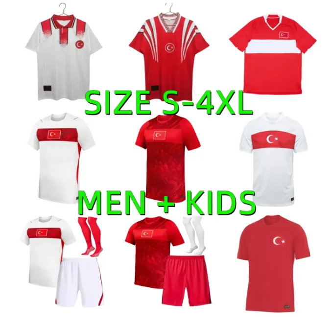 24 25 26 27 Turkiye Soccer Jersey 2026 2027 Euro World Cup National Team Home Away GULER SOYUNCU DEMIRAL CELIK YILDIZ ENES calhanoglu 1996 2008 retro Football Shirts
