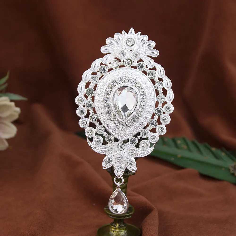 Sunspicems Gold Silver Color Morocco Crystal Brooch Pins For Women Algeria Caftan Jewelry Arabian Flower Brooches Wedding Bijoux Z260401
