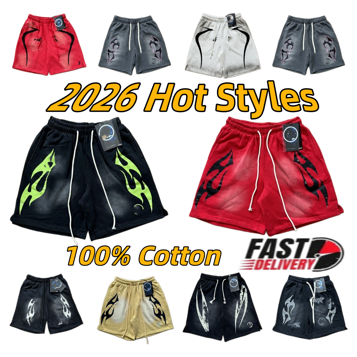 2026 10A shorts men designer shirt men's short t-shirt running short sleeve tee tops summer sweatshirt loose cotton tshirts high quality street top drawstring