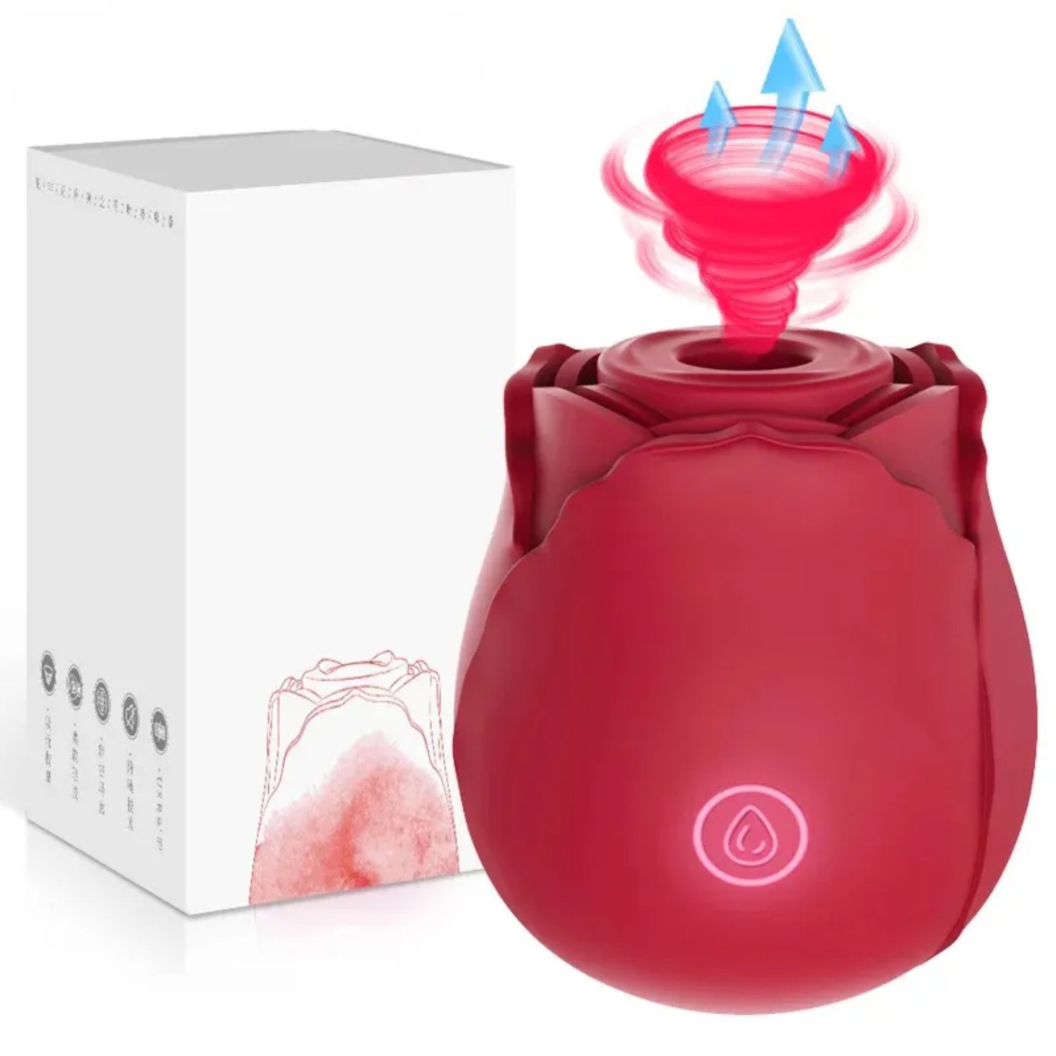 Jinvibe Rose Design Multi Contact Immersive Massager Gentle Suction Multi Speed Sync Medical Grade Silicone Intimate Care Device