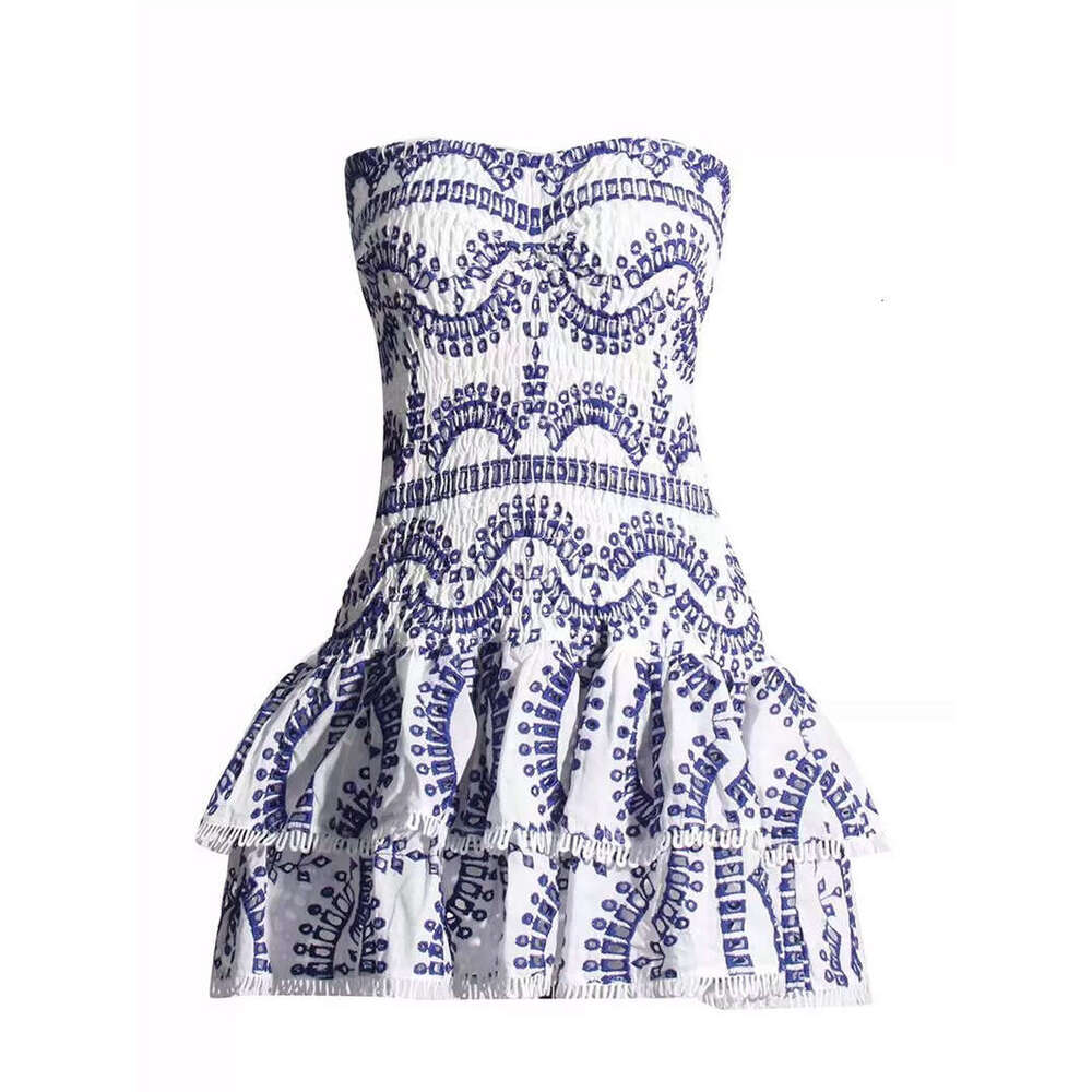 Designer women's niche k30 fashion brand sexy elastic corset dress with ruffled hem, suitable for vacationing women