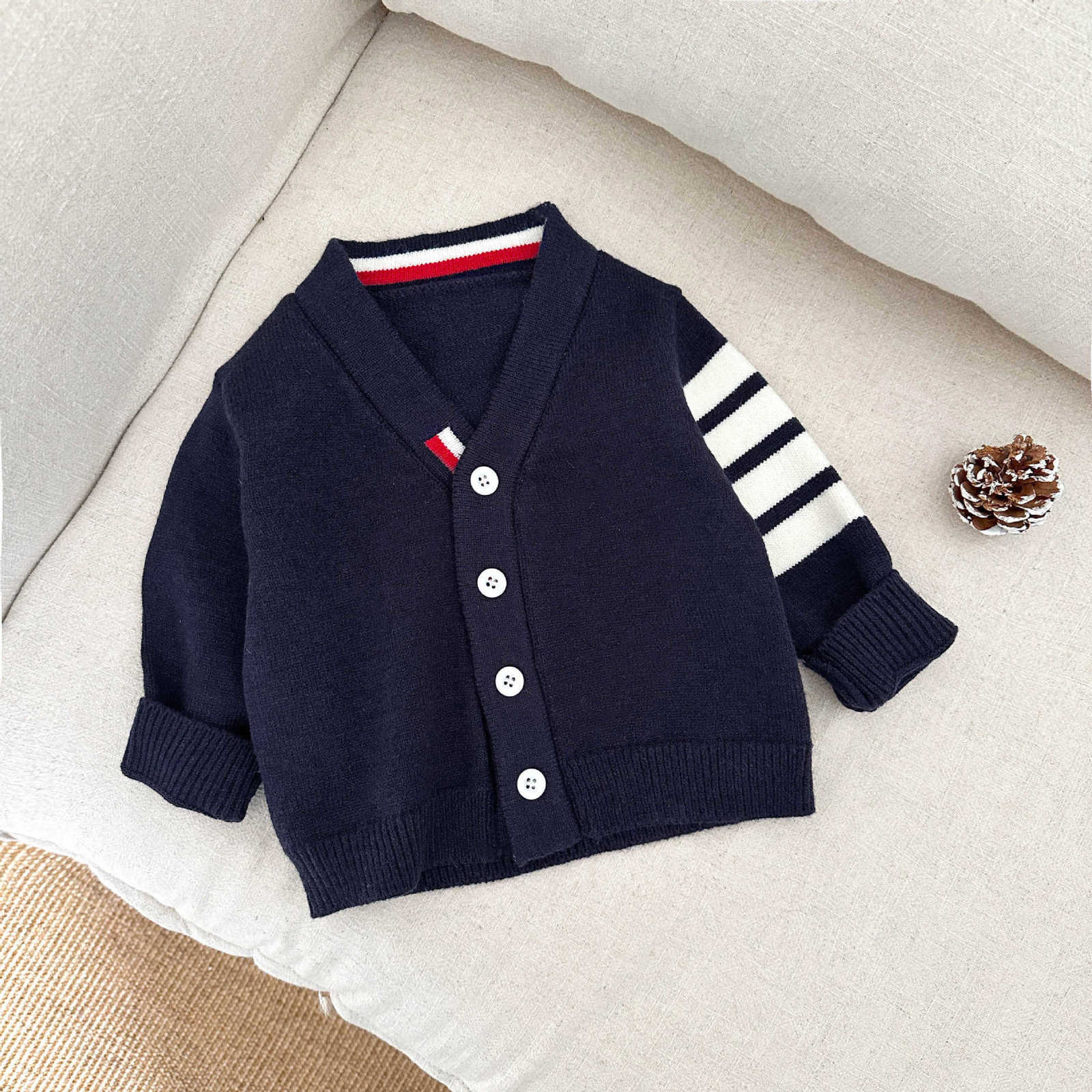 Cardigan Cardigan Ins baby cardigan spring new style knitwear autumn version for boys and girls Korean style V-neck casual sweater stylish jacket