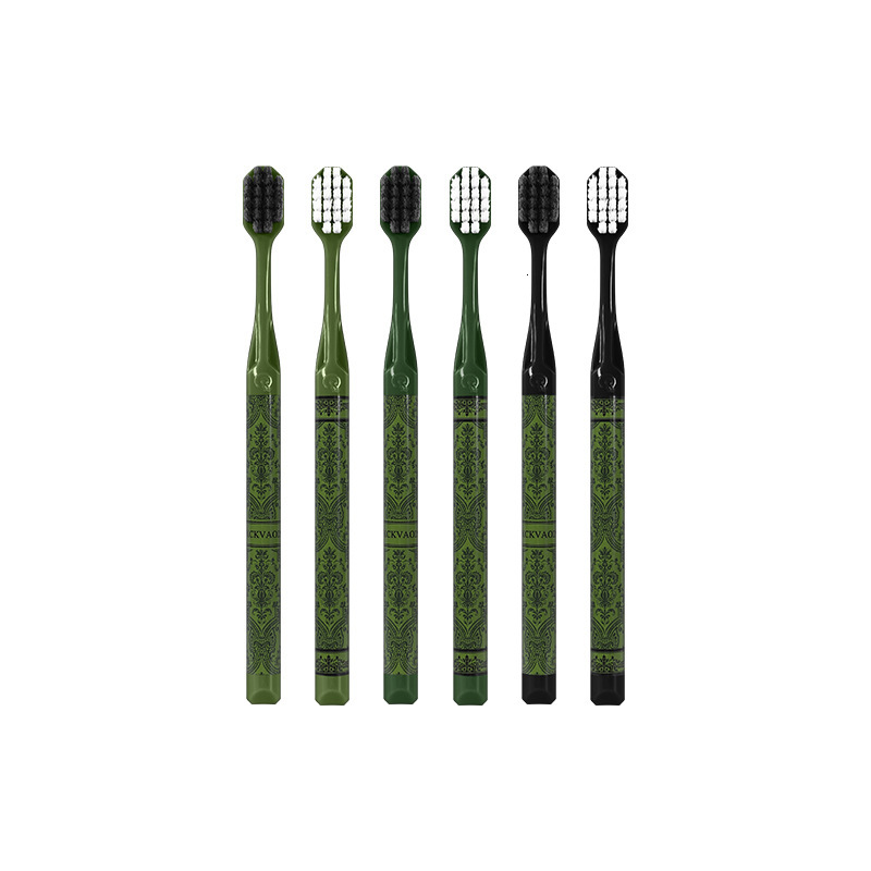 Toothbrush Soft Bristle Clean Gum Care Household 6Pcs Light Luxury Gift Box Green High End Luxury Color Matching