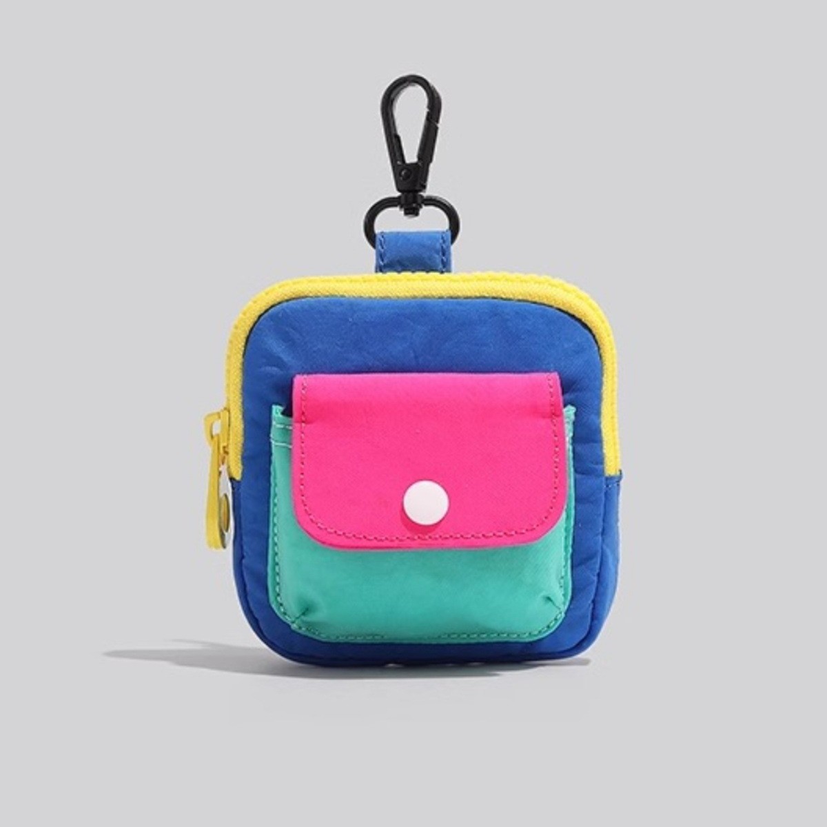 Athleisure Candy Color Key Wallet Zipper Organizer Mini Portable for Teens Earphones Cards Japanese Korean Style