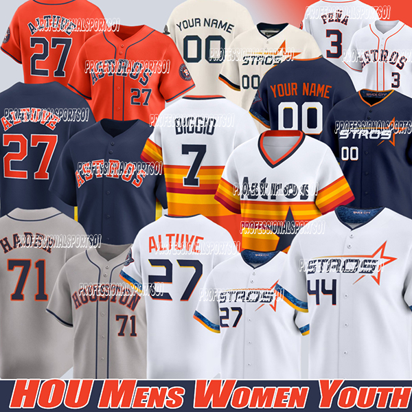 #27 Jose Altuve Jersey #2 Alex Bregman Yordan Alvarez Houstons Astros Jerseys Kyle Tucker Josh Hader Justin Verlander Jeremy Pena Custom City Baseball Jerseys