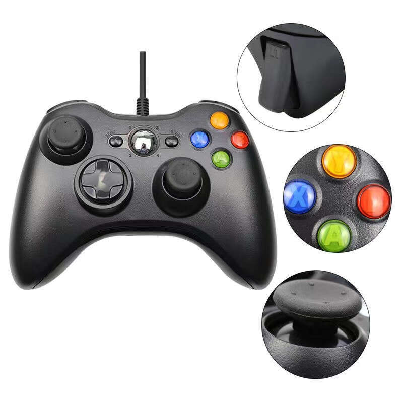 XBOX 360 Game Controller, Universal for TVBOX, PC, PS3, Android TV, Steam, Dual Motor Vibration, Wired & Wireless Gamepad, Gaming Accessories, Cross-b