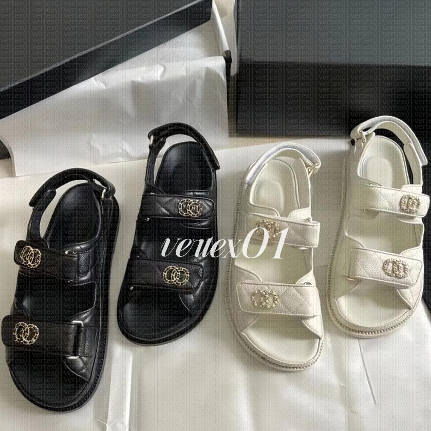 Designer Women sandale Calfskin Dad shoes Sandals Quilted Designer Sandles Shoes Platform Flats Low Heel Wedge Diamond Buckle Sandal Slip On Ankle Strap