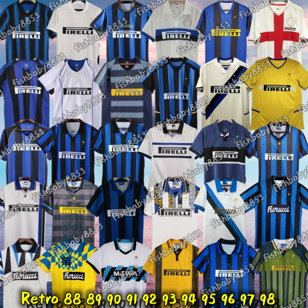 Retro 1988 89 90 91 InterS milanS soccer jerseys RONALDO Vintage 92 93 94 95 96 97 98 10 11 01 MILITO SNEIJDER ZANETTI ADRIANO LAUTARO J.ZANETTI milan men football shirtS