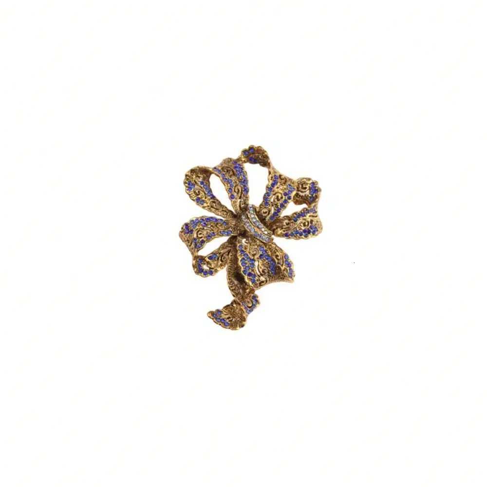 Vintage Bow Brooch for Women Elegant Enamel Pin with Crystal Rhinestones Royal Style Jewelry Gift for Coat Dress Decoration Z260401