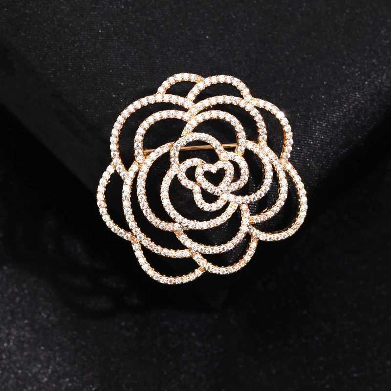 Luxury Camellia Flower Brooches For Woman Scarves Buckle Pin Cloth Fabric Brooch Jewelry Accessories Girls Gifts Z260401