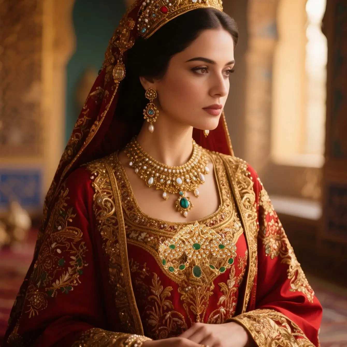 Gold plated moroccan vintage brooch for women arabic middle east bridal brooch pin caftan jewelry Z260401