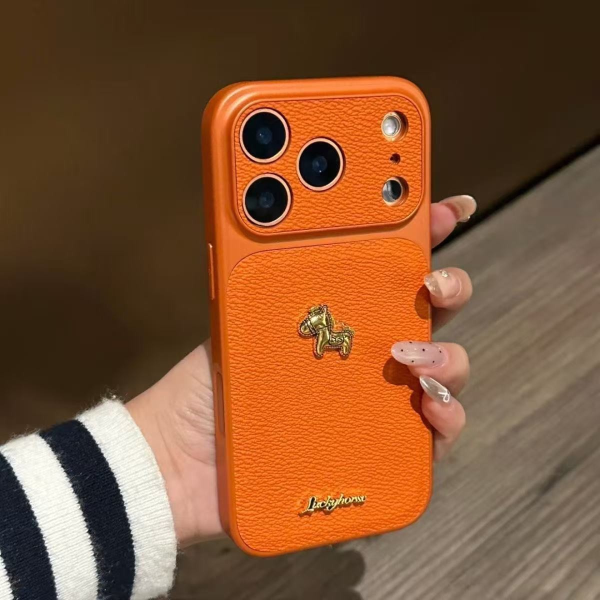 Ins wind leather pattern retro pony for iPhone iPhone case love New Year