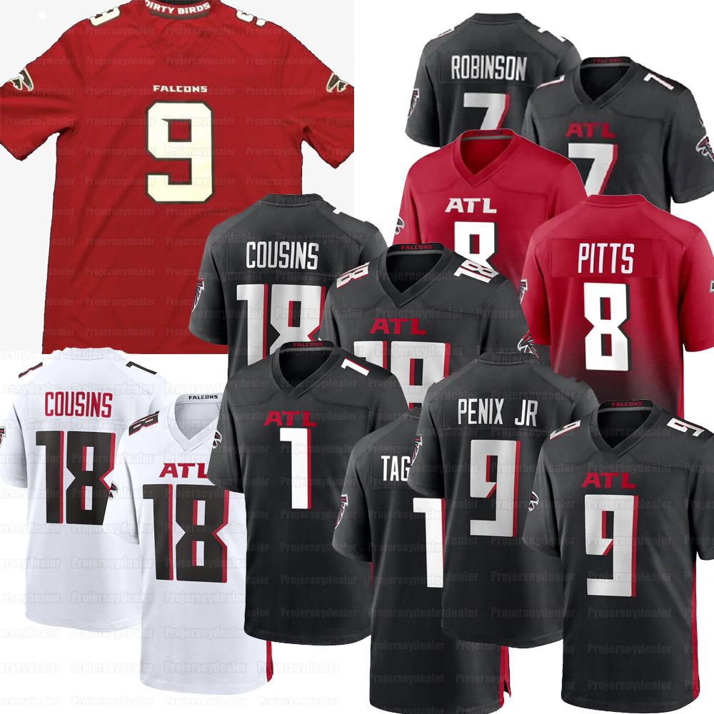Tua Tagovailoa Falcon 2026 Football Jerseys 18 Kirk Cousins 7 Bijan Robinson 9 Michael Penix Jr. 5 Drake London Kaden Elliss Jessie Bates III Kyle Pitts Sr.