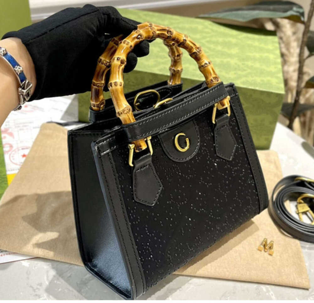 Diana totes bag designer patchwork canvas leather bamboo handle bags classic diamond adjustable shoulder mini axillary fjhz1