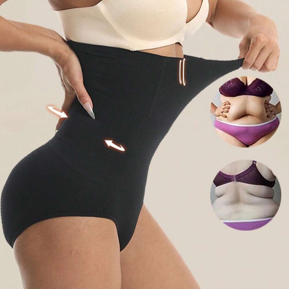 Soft Body Shaper Tummy Control High Waist No Rolling for Women Women's high-waisted tummy control shapewear pants, butt-li