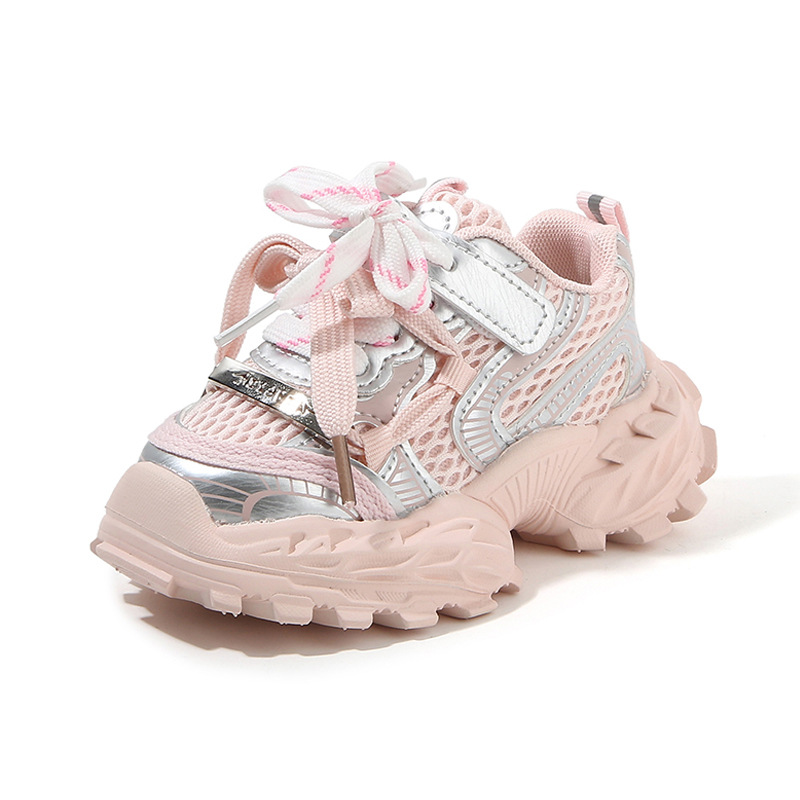 Toddler Boys Girls Chunky Sneakers Breathable Mesh Dad Shoes Hook & Loop Casual Running Shoes for Kids fashion sneakers Free shipping