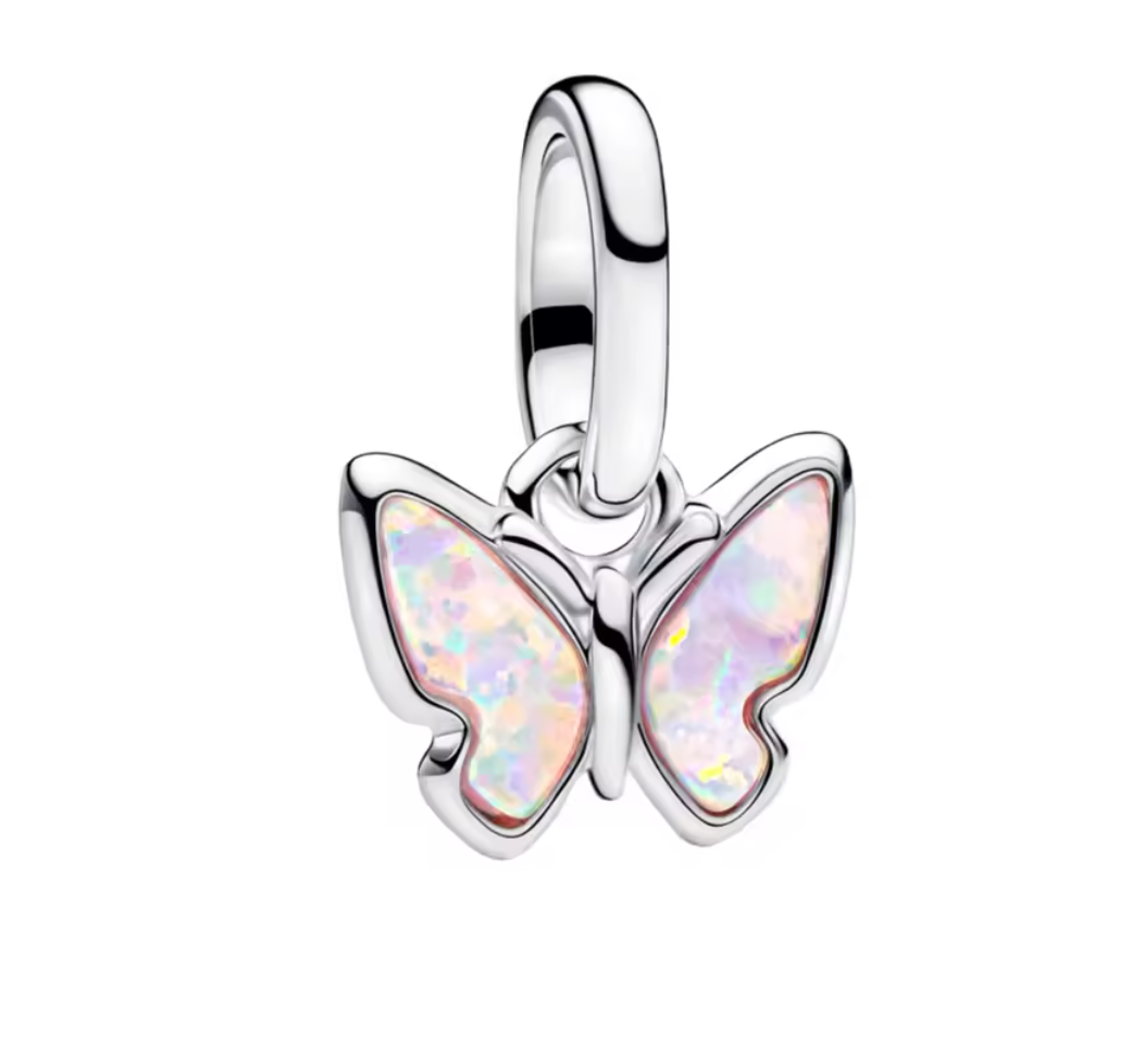 2026 New heart mortarboard Pink Tulip Flower Bud Caterpillar Clover Dangle Apple Charm Butterfly Beads Mom charms Fine Jewelry Mother's day Gift 