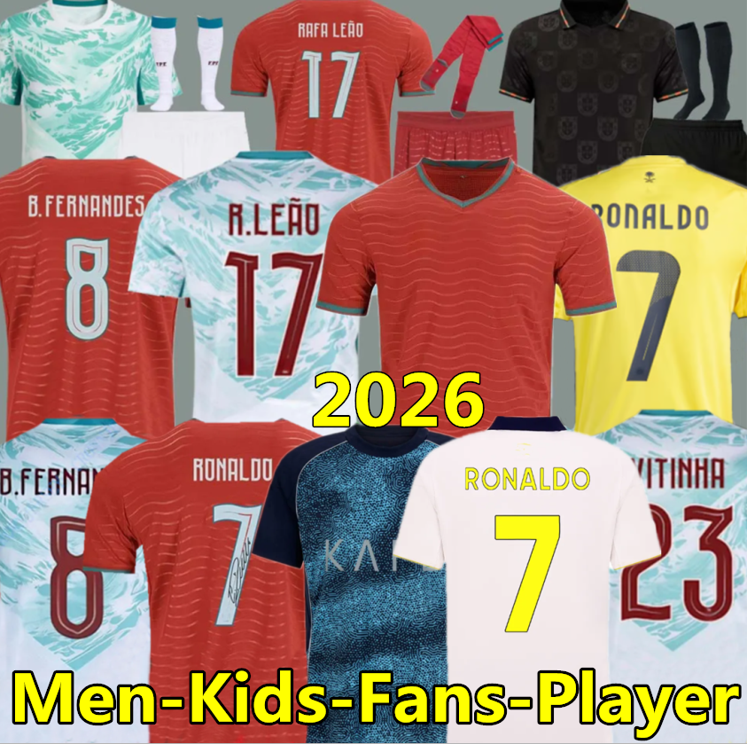 24 25 26 Al Nassr FC Ronaldo soccer Jerseys B.FERNANDES Al Hilal Saudi uniform Portuguese Football shiirt MANE Al-Nassr jersey 2026 World Cup Portugal Men Kids Kit