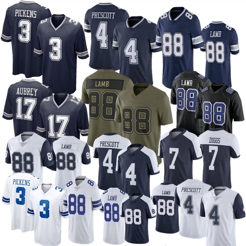 George Pickens DeMarvion Overshown CeeDee Lamb Football Jersey Brandon Aubrey Jake Ferguson Dak Prescott Javonte Williams Stitched Jerseys