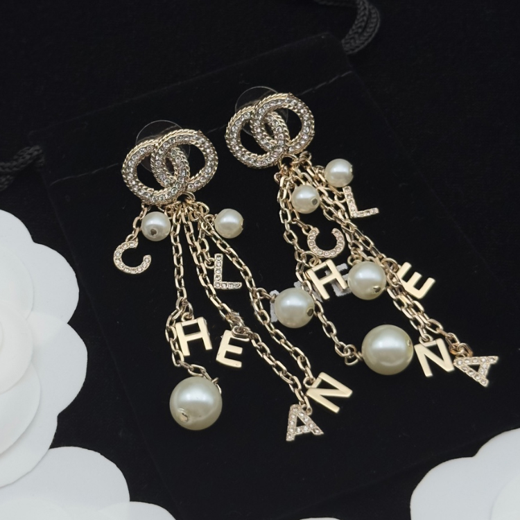 20 Styles High Quality Fashion Copper Double Letters Earring Luxury Jewelry Woman Crystal Rhinestone 18K Gold Plated Stud Earrings