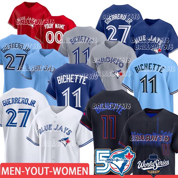 #27 Vladimir Guerrero Jr. Jersey #11 Bo Bichette Jersey #4 George Springer Torontos Blue Jays Jerseys Kevin Gausman Alejandro Kirk custom city Baseball Jerseys