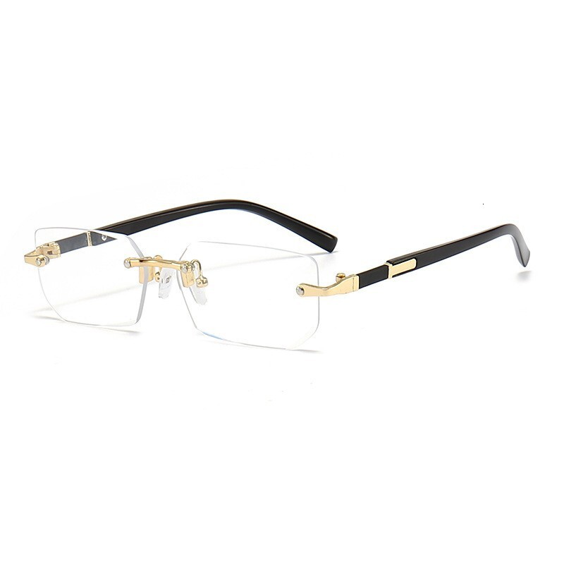 New metal-cut edge frameless square personalized designer style sunshade sunglasses
