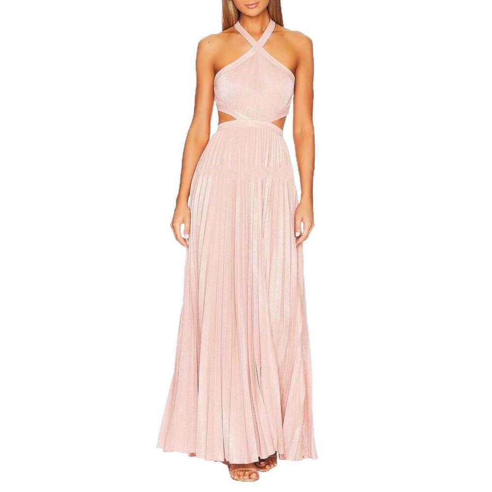 2026 Summer New French k30 Brand Same Sexy Off Shoulder Back Goddess Style Holiday Long Dress