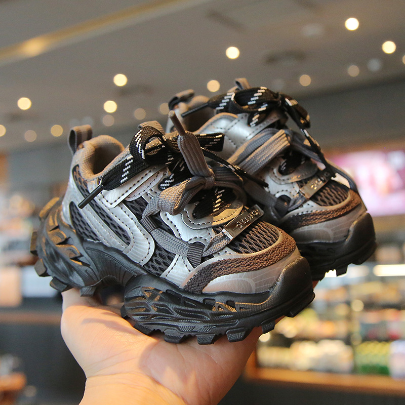 Kids Chunky Sneakers Dad Breathable Mesh Running Shoes Non-slip Soft Sole Casual Sport Shoes for Boys Girls Free shipping