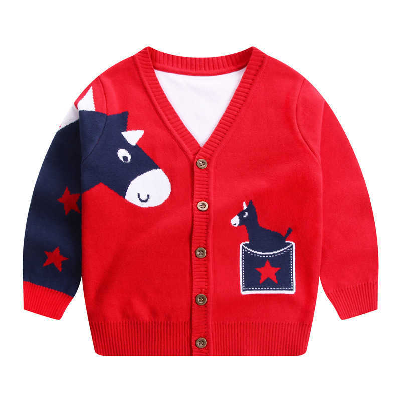 Cardigan Cardigan Class A Spring and Autumn New Children's Sweater Boys' Knitted Cardigan Jacket Trendy V-neck Single-breasted Top Children&