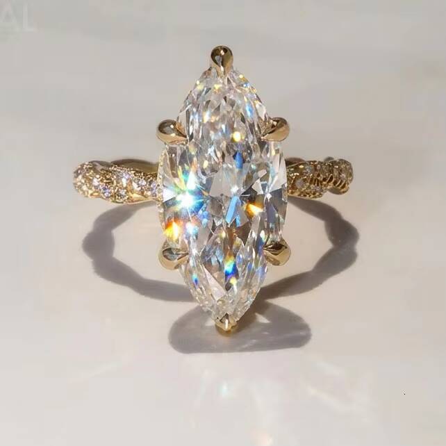 IGI Certified Marquise CVD Lab Grown Diamond Twisted Vine Ring Custom 925 Silver Vvs Lab Created Diamond Engagement Ring Jewelry