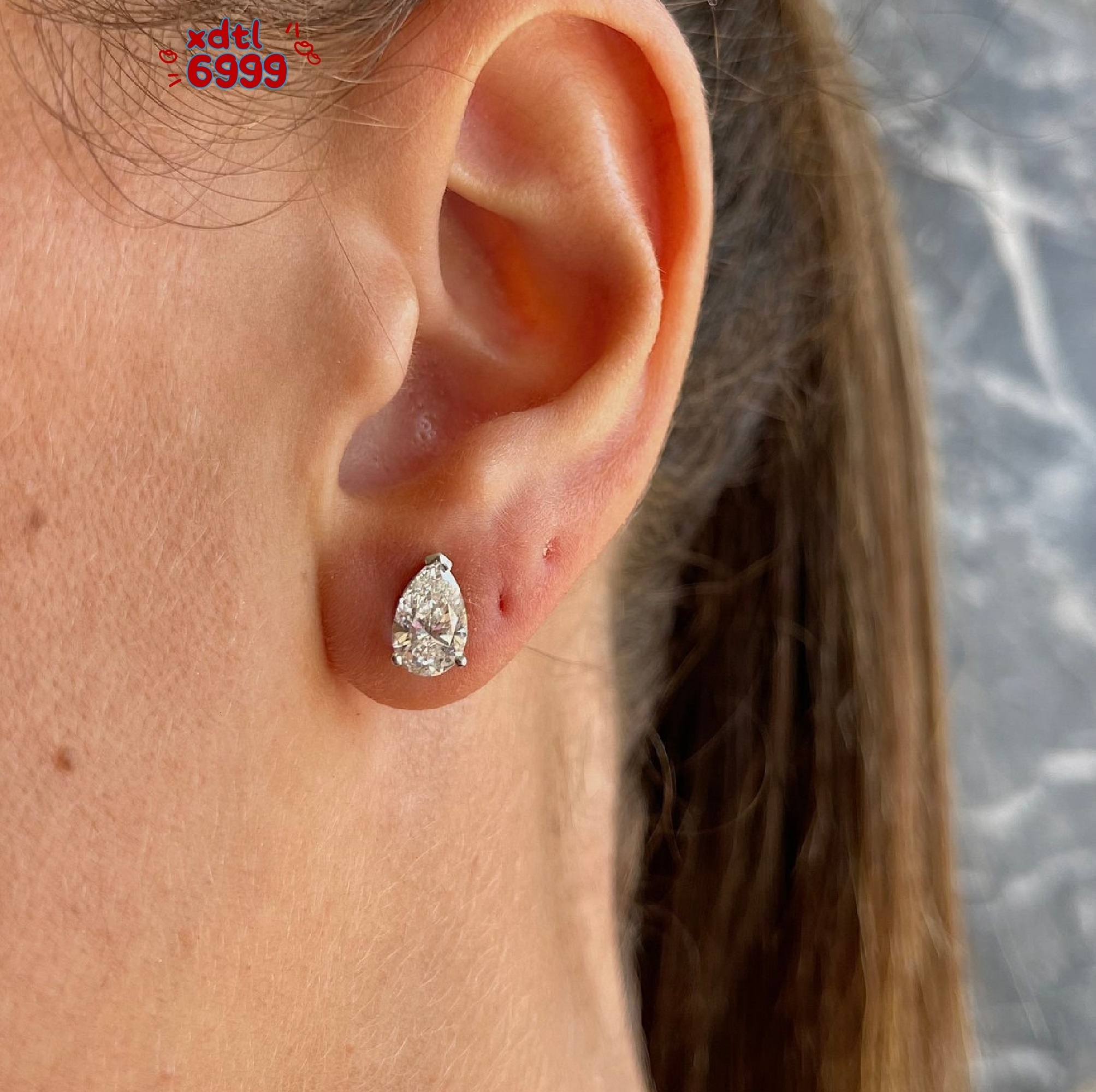 SPLENDOR SPARKLING Pear Cut Moissanite Stud Earrings 8x5mm White Sterling Silver Cute Engagement Gift