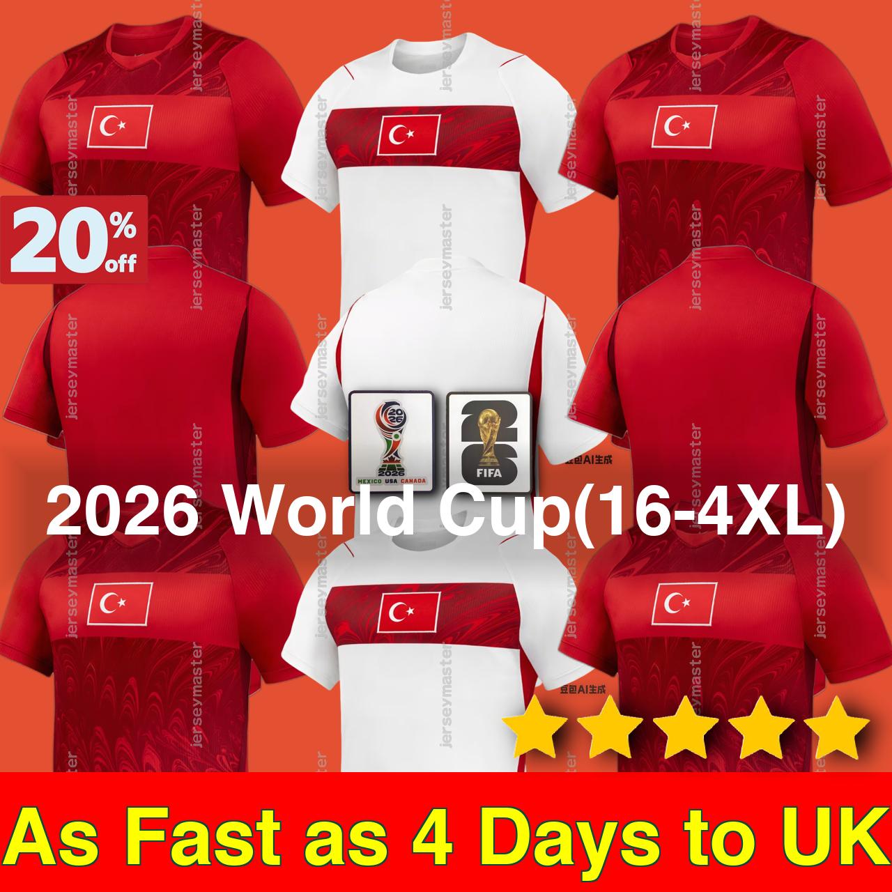 Turkey 2026 World Cup Home Away Kits ARDA GULER Soccer Jerseys YILDIZ Item Name CALHANOGLU CENK TOSUN KADIOGLU AKTURKOGLU BARIS ORKUN KOKCU Football shirt men kid set