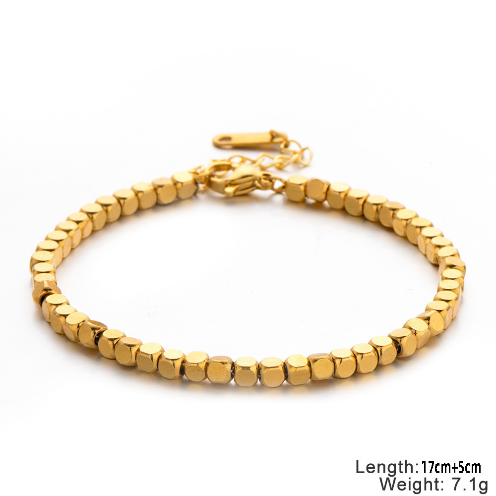 14K Gold Filled Bead Bracelet Handmade Tarnish Resistant Jewelry Boho Bracelets Anklets for Women Bridesmaid Gift Gold Bracelet240115