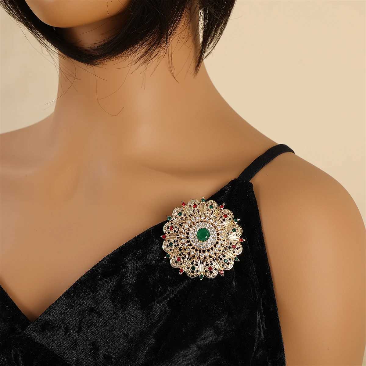 Moroccan Lady Flower Multi-layer Corsage Bride Collar Button Multi-functional Clothing Accessories Brooch Be Used As A Pendent Z260401