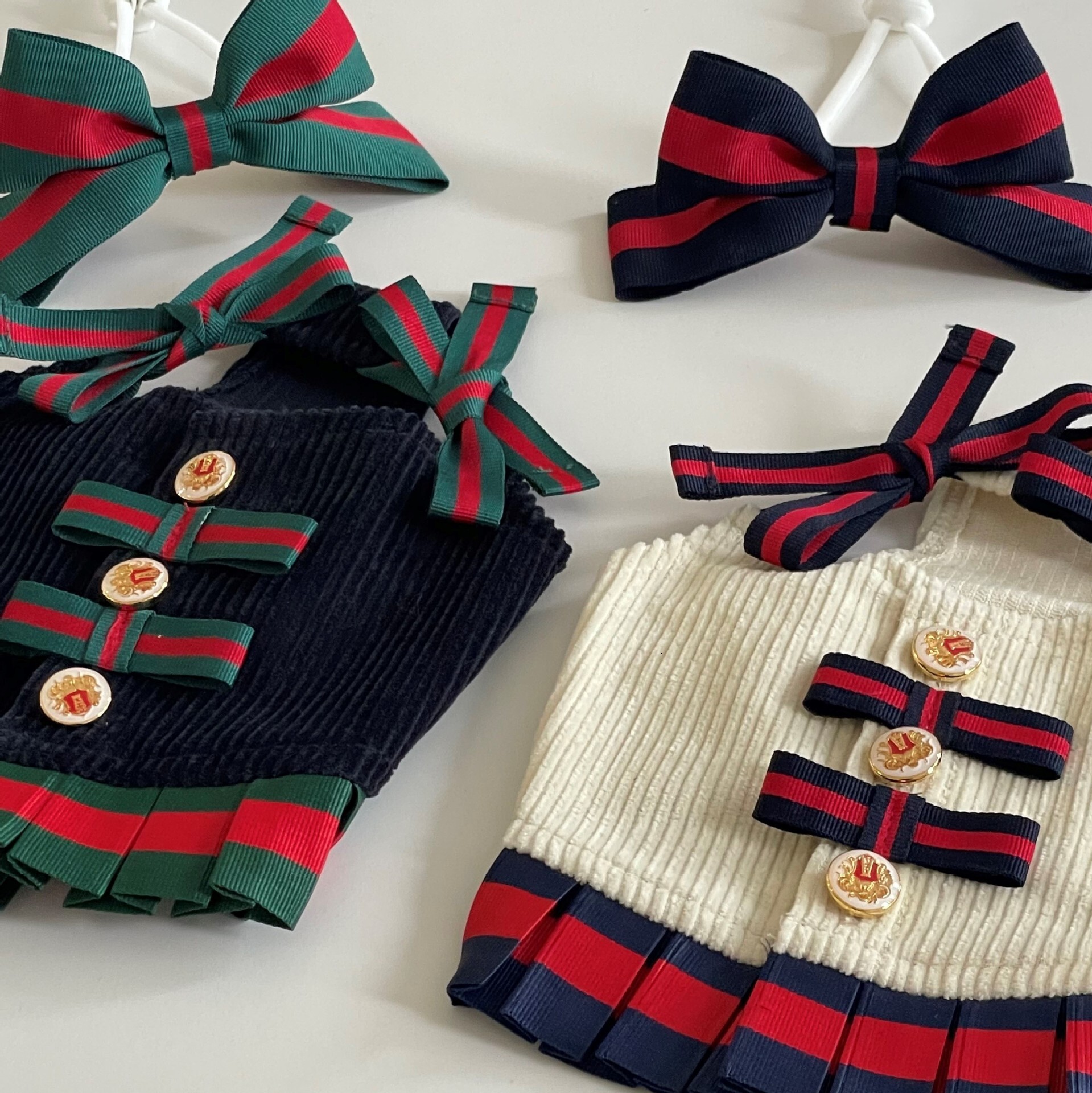 Pet Clothes Ins Korean Spring Style Bowknot Short Strap For Dogs And Cats Cute Comfortable Apparel