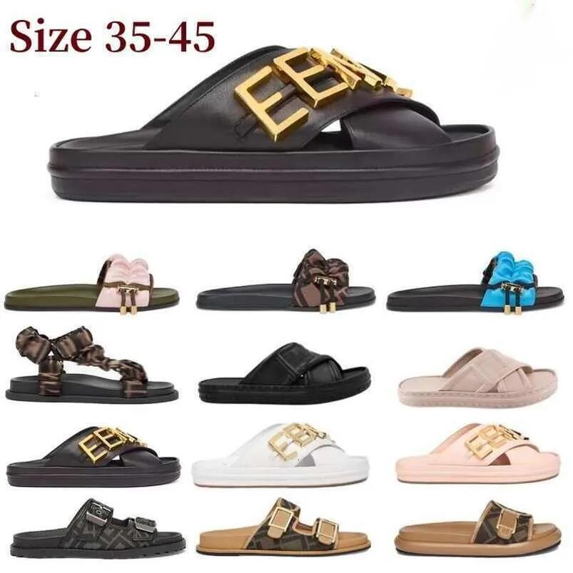 2026 Fashion Women Men Designer Sandals Slides Luxury Lady Gentlemen Colorful Canvas Letter Anatomic Leather slide 6 style Model 35-45 Chaussures Slippers