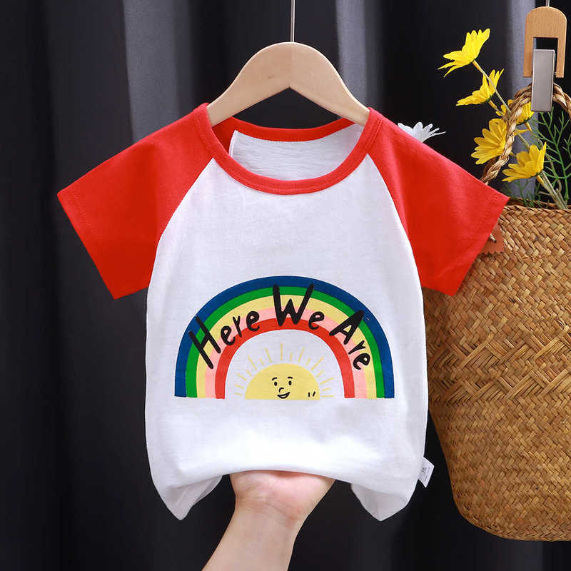 T-shirts T-shirts Children's short sleeve T-shirt cotton baby cartoon thin short sleeve girls' summer new Korean children's single T-sh