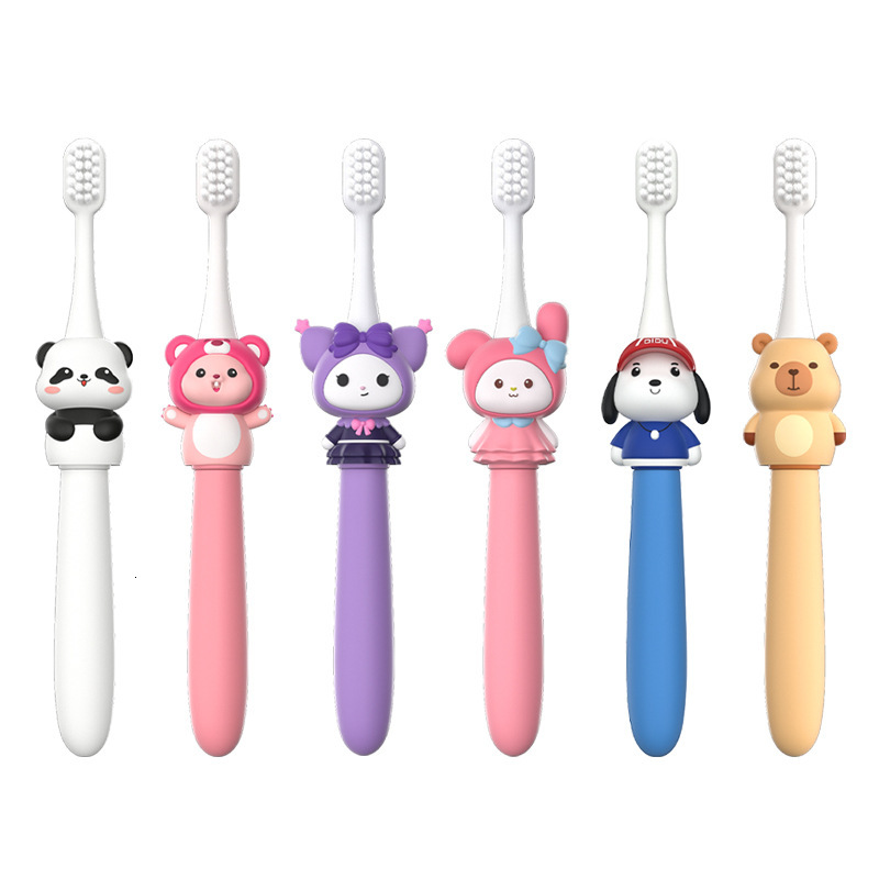 Toothbrush Children's Cartoon Soft Bristles 3-6-9 Years Old Baby Small Head Oral Cleaning Household Pink Rabbit Color