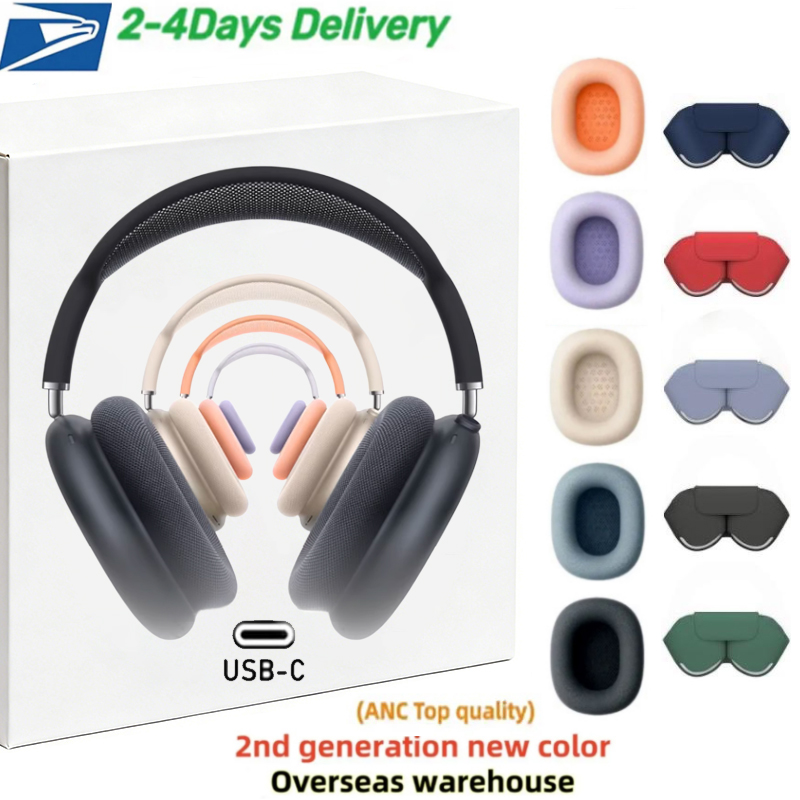 USA Stock Top For airpod max Noise Cancelling wireless airpodmax headphone bluetooth headphones airpodspros 4 pro max Accessoriess Headset TPU Case Silicone shell