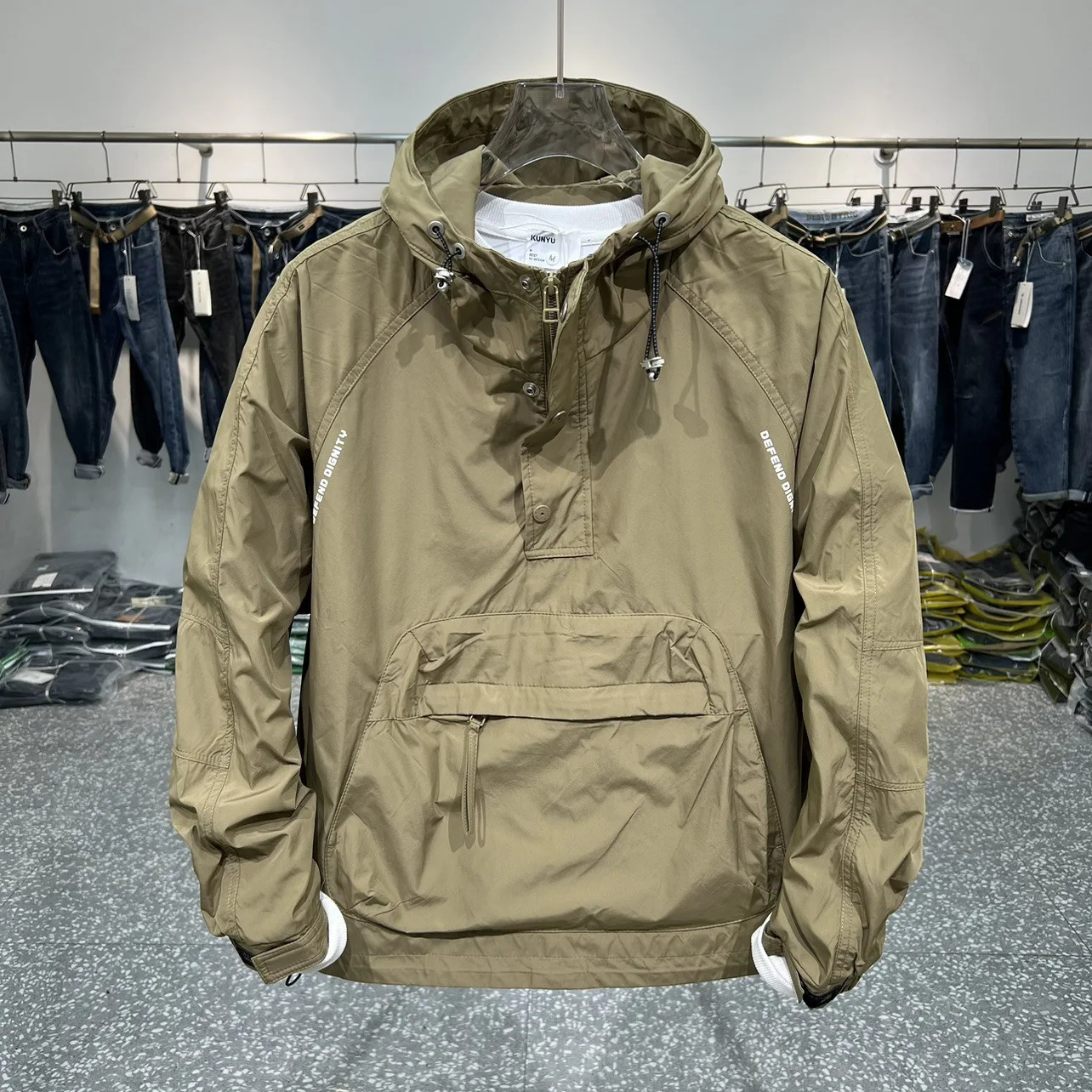 Mens Fashion Long Sleeve Hooded Jacket Casual Outerwear with Zipper Pockets Outdoor Work Jacket Bomber Baseball Jacket 260401