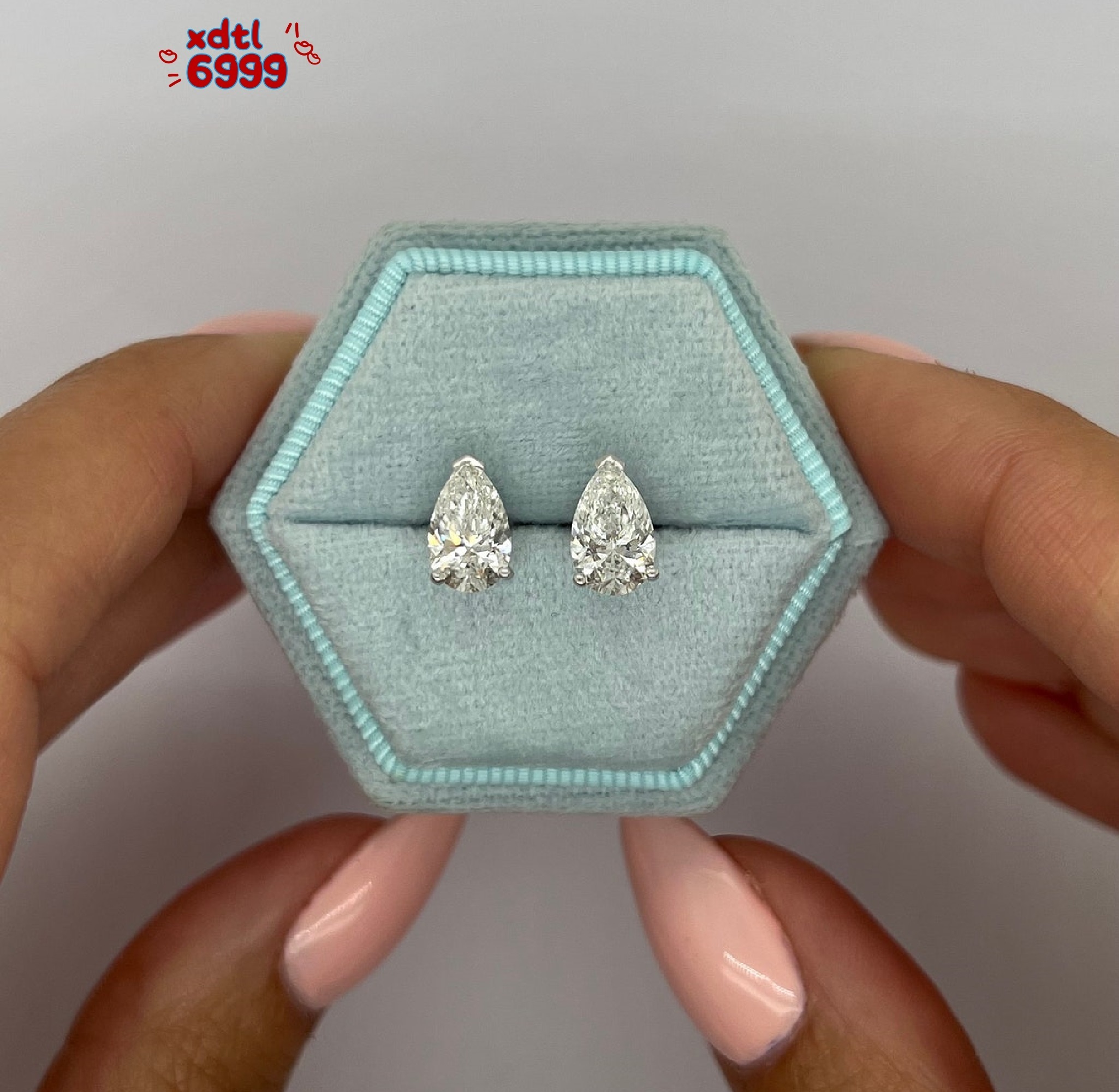 SPLENDOR SPARKLING Pear Cut Moissanite Stud Earrings 8x5mm White Sterling Silver Cute Engagement Gift