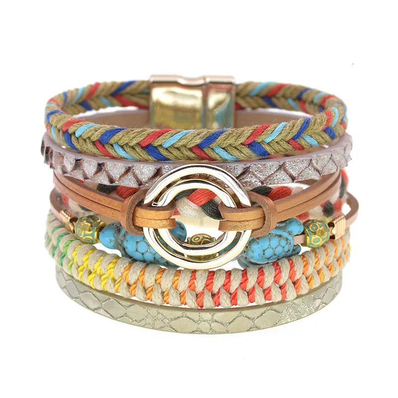 WELLMORE women bracelet Leather bracelets bohemia colorful beaded charm bracelets for women fashion jewelry drop 260318BJ - view 5