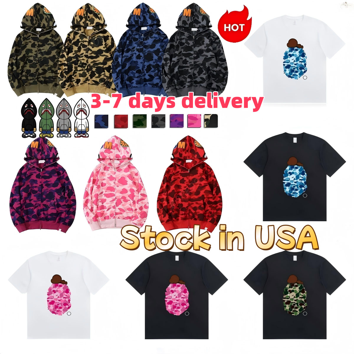 Mens Designer Hoodie Mens High Quality Shark Hoodies Sleeve Streetwear Loose Hooded Sweatshirts bate hoody men tshirts women tee Full Zip Hoodie