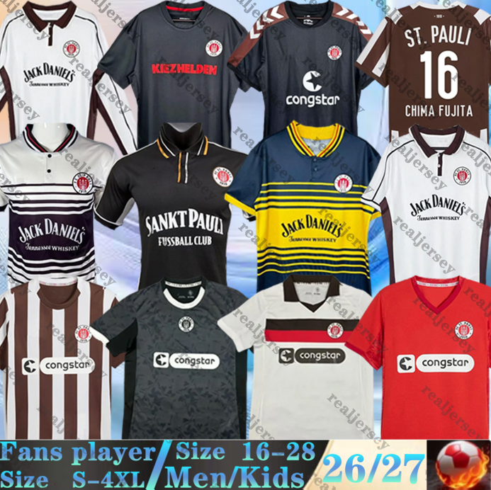 25 26 ST Pauli Soccer Jerseys GUILAVOGUI SALIAKAS SMITH EGGESTEIN MEDIC retro 1997 1998 99 00 Home Away 3rd BECKER IRVINE KYEREH HARTEL 2025 2026 men football shirt