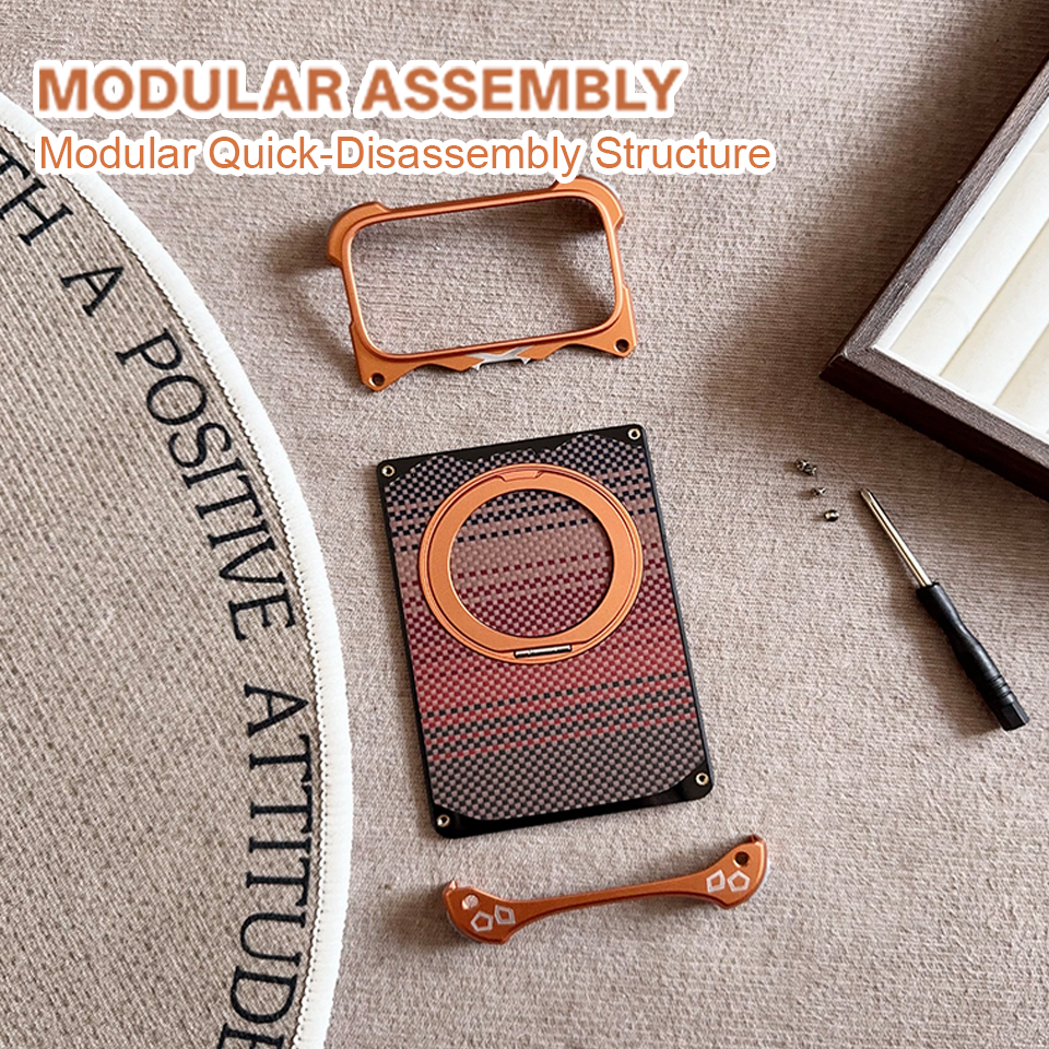 FASTAND Carbon Fiber Texture Metal Lens protection Phone Case For iPhone 15 Pro Max MagSafe Magnetic Wireless Charging Cover