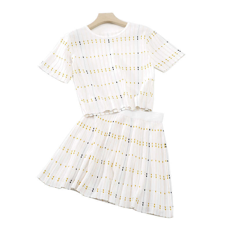 Designer Fashion Casual Women's Small Fragrant Sleeves k30 Ice Silk French Elegant Short Skirt A-line Knitted Dress