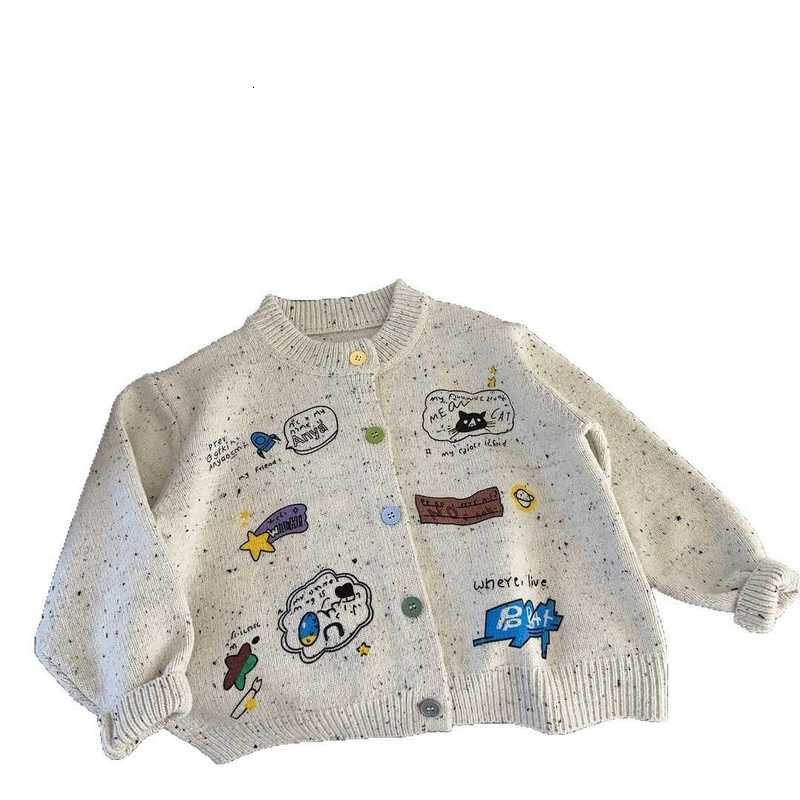 Cardigan Cardigan Han Xiaoxiao Early autumn knit cardigan new cartoon sweater jacket loose cardigan for boys and toddlers