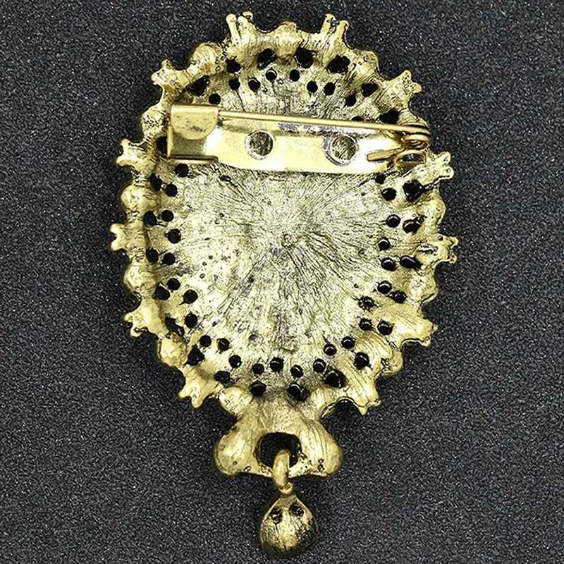 1PCS Crystal Rhinestone Lady Vintage Cameo Victorian Style Wedding Party Women Pendant Brooch Z260401